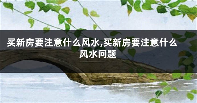 买新房要注意什么风水,买新房要注意什么风水问题