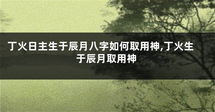 丁火日主生于辰月八字如何取用神,丁火生于辰月取用神