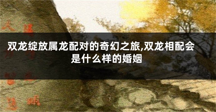 双龙绽放属龙配对的奇幻之旅,双龙相配会是什么样的婚姻