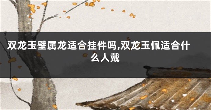 双龙玉壁属龙适合挂件吗,双龙玉佩适合什么人戴