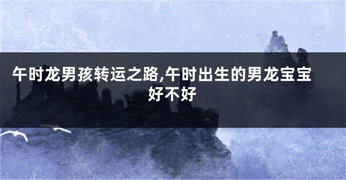 午时龙男孩转运之路,午时出生的男龙宝宝好不好