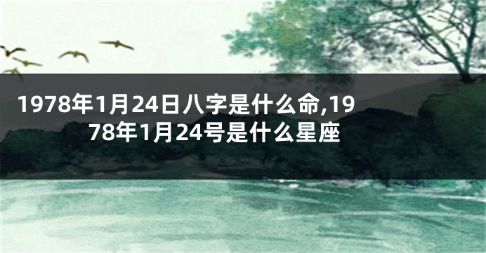 1978年1月24日八字是什么命,1978年1月24号是什么星座