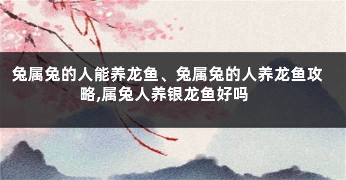 兔属兔的人能养龙鱼、兔属兔的人养龙鱼攻略,属兔人养银龙鱼好吗
