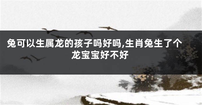 兔可以生属龙的孩子吗好吗,生肖兔生了个龙宝宝好不好