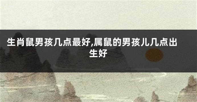生肖鼠男孩几点最好,属鼠的男孩儿几点出生好