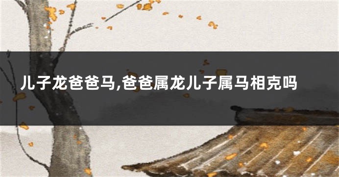 儿子龙爸爸马,爸爸属龙儿子属马相克吗