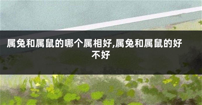 属兔和属鼠的哪个属相好,属兔和属鼠的好不好