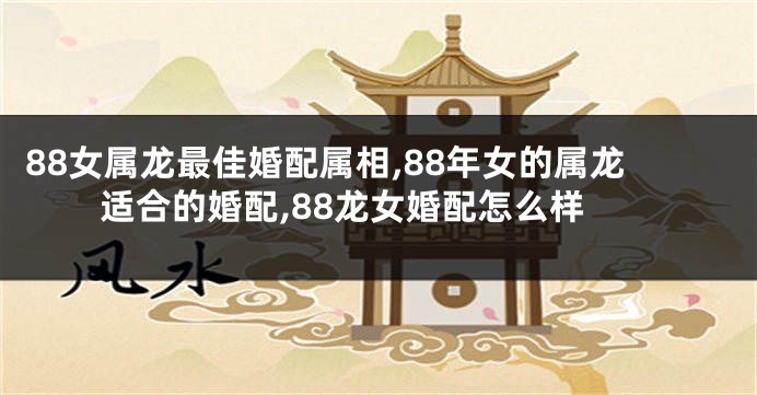 88女属龙最佳婚配属相,88年女的属龙适合的婚配,88龙女婚配怎么样