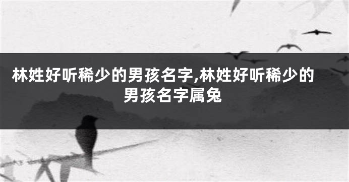 林姓好听稀少的男孩名字,林姓好听稀少的男孩名字属兔