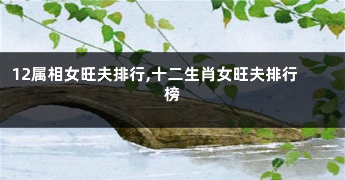 12属相女旺夫排行,十二生肖女旺夫排行榜