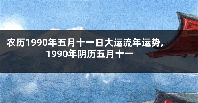 农历1990年五月十一日大运流年运势,1990年阴历五月十一