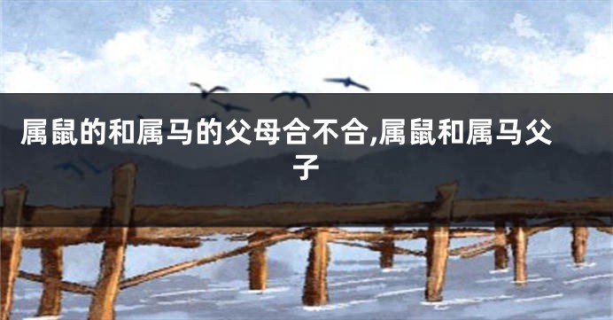 属鼠的和属马的父母合不合,属鼠和属马父子