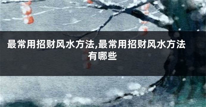 最常用招财风水方法,最常用招财风水方法有哪些