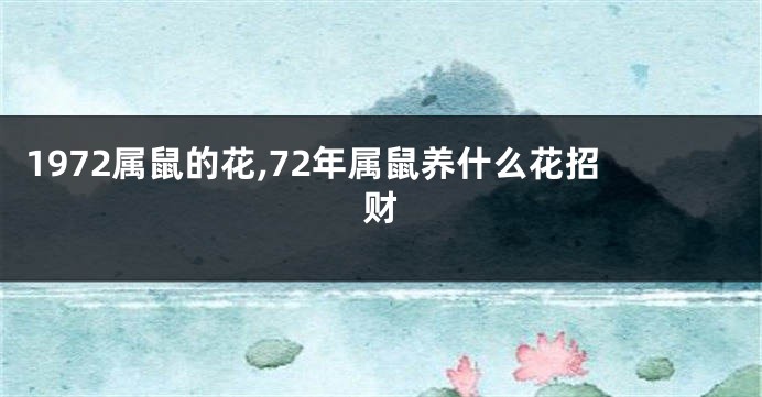 1972属鼠的花,72年属鼠养什么花招财