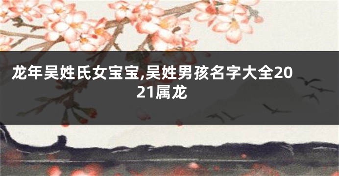 龙年吴姓氏女宝宝,吴姓男孩名字大全2021属龙