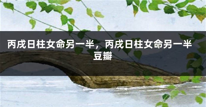 丙戌日柱女命另一半，丙戌日柱女命另一半豆瓣