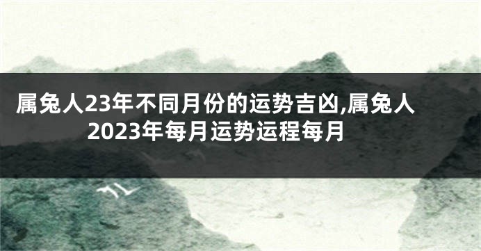 属兔人23年不同月份的运势吉凶,属兔人2023年每月运势运程每月