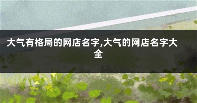 大气有格局的网店名字,大气的网店名字大全