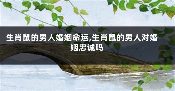 生肖鼠的男人婚姻命运,生肖鼠的男人对婚姻忠诚吗