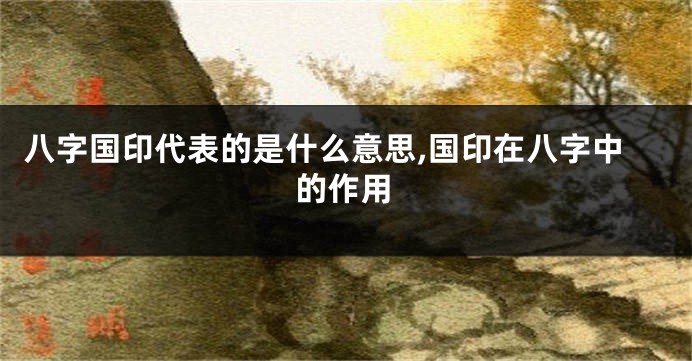 八字国印代表的是什么意思,国印在八字中的作用