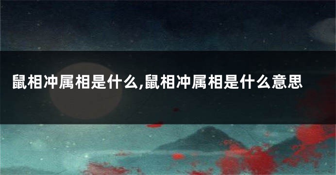 鼠相冲属相是什么,鼠相冲属相是什么意思