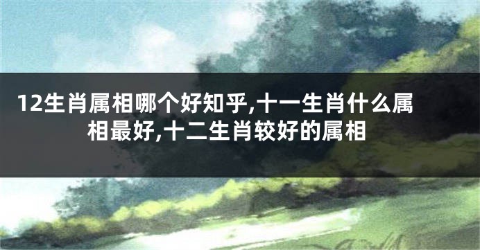 12生肖属相哪个好知乎,十一生肖什么属相最好,十二生肖较好的属相