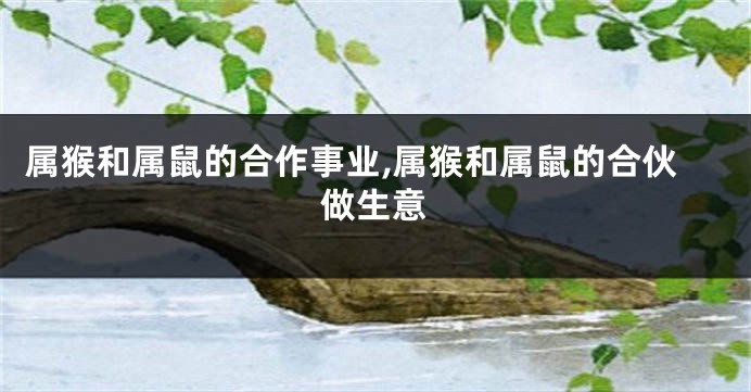 属猴和属鼠的合作事业,属猴和属鼠的合伙做生意