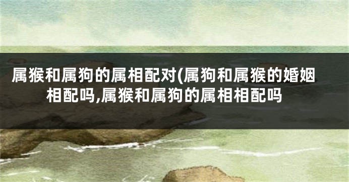 属猴和属狗的属相配对(属狗和属猴的婚姻相配吗,属猴和属狗的属相相配吗