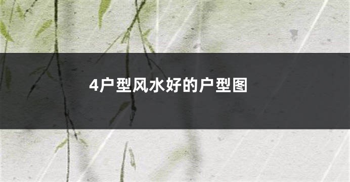 4户型风水好的户型图