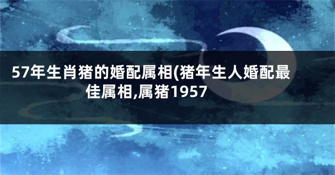 57年生肖猪的婚配属相(猪年生人婚配最佳属相,属猪1957
