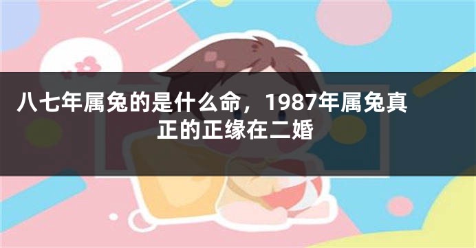 八七年属兔的是什么命，1987年属兔真正的正缘在二婚