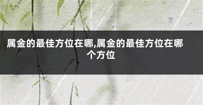 属金的最佳方位在哪,属金的最佳方位在哪个方位