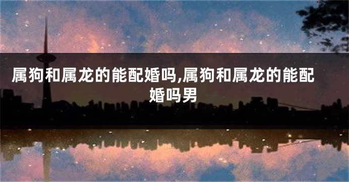 属狗和属龙的能配婚吗,属狗和属龙的能配婚吗男