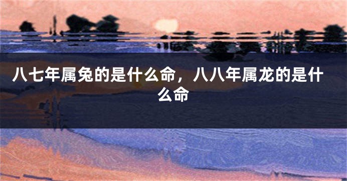 八七年属兔的是什么命，八八年属龙的是什么命