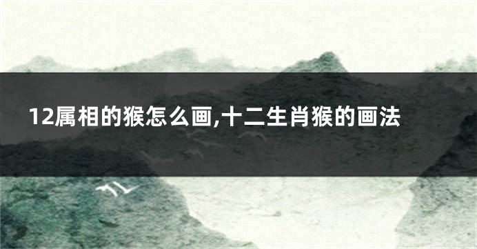 12属相的猴怎么画,十二生肖猴的画法