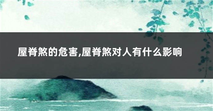 屋脊煞的危害,屋脊煞对人有什么影响