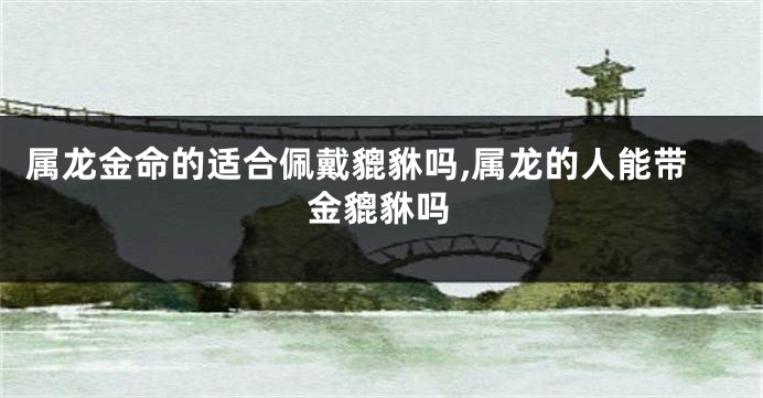 属龙金命的适合佩戴貔貅吗,属龙的人能带金貔貅吗