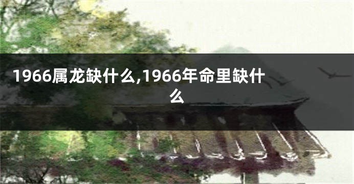 1966属龙缺什么,1966年命里缺什么