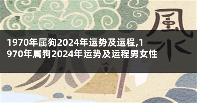 1970年属狗2024年运势及运程,1970年属狗2024年运势及运程男女性