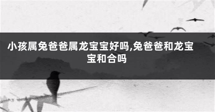 小孩属兔爸爸属龙宝宝好吗,兔爸爸和龙宝宝和合吗