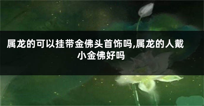 属龙的可以挂带金佛头首饰吗,属龙的人戴小金佛好吗
