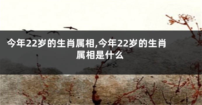 今年22岁的生肖属相,今年22岁的生肖属相是什么