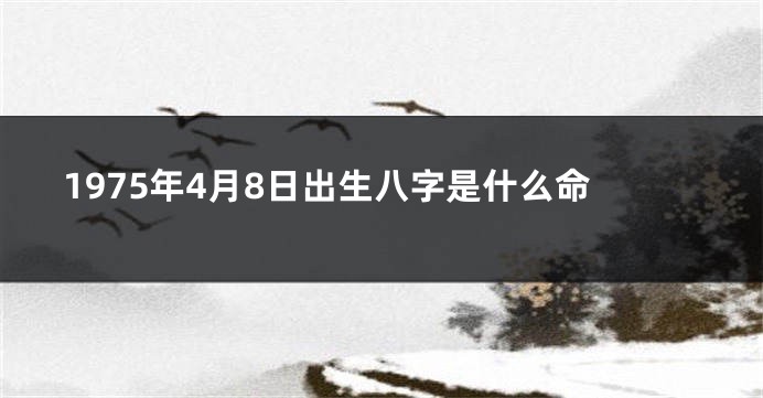 1975年4月8日出生八字是什么命