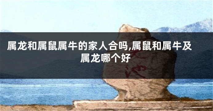属龙和属鼠属牛的家人合吗,属鼠和属牛及属龙哪个好