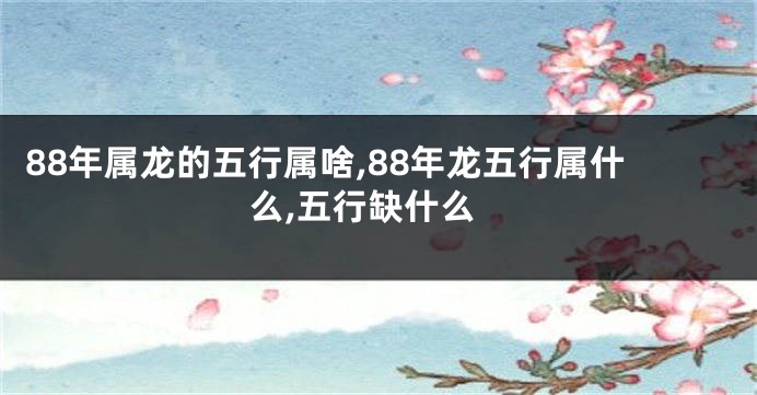88年属龙的五行属啥,88年龙五行属什么,五行缺什么