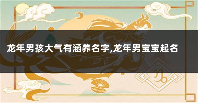 龙年男孩大气有涵养名字,龙年男宝宝起名