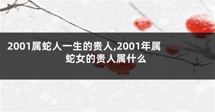 2001属蛇人一生的贵人,2001年属蛇女的贵人属什么