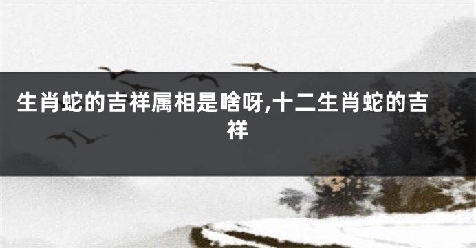 生肖蛇的吉祥属相是啥呀,十二生肖蛇的吉祥