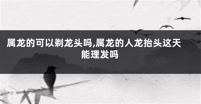 属龙的可以剃龙头吗,属龙的人龙抬头这天能理发吗
