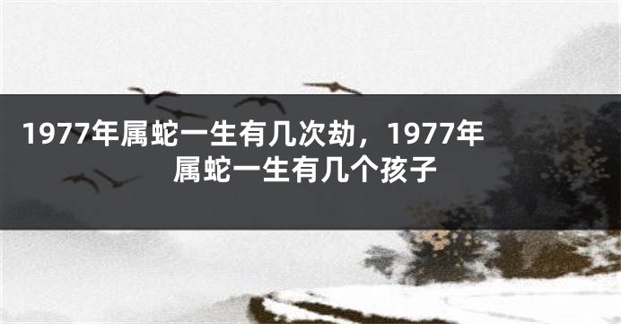 1977年属蛇一生有几次劫，1977年属蛇一生有几个孩子